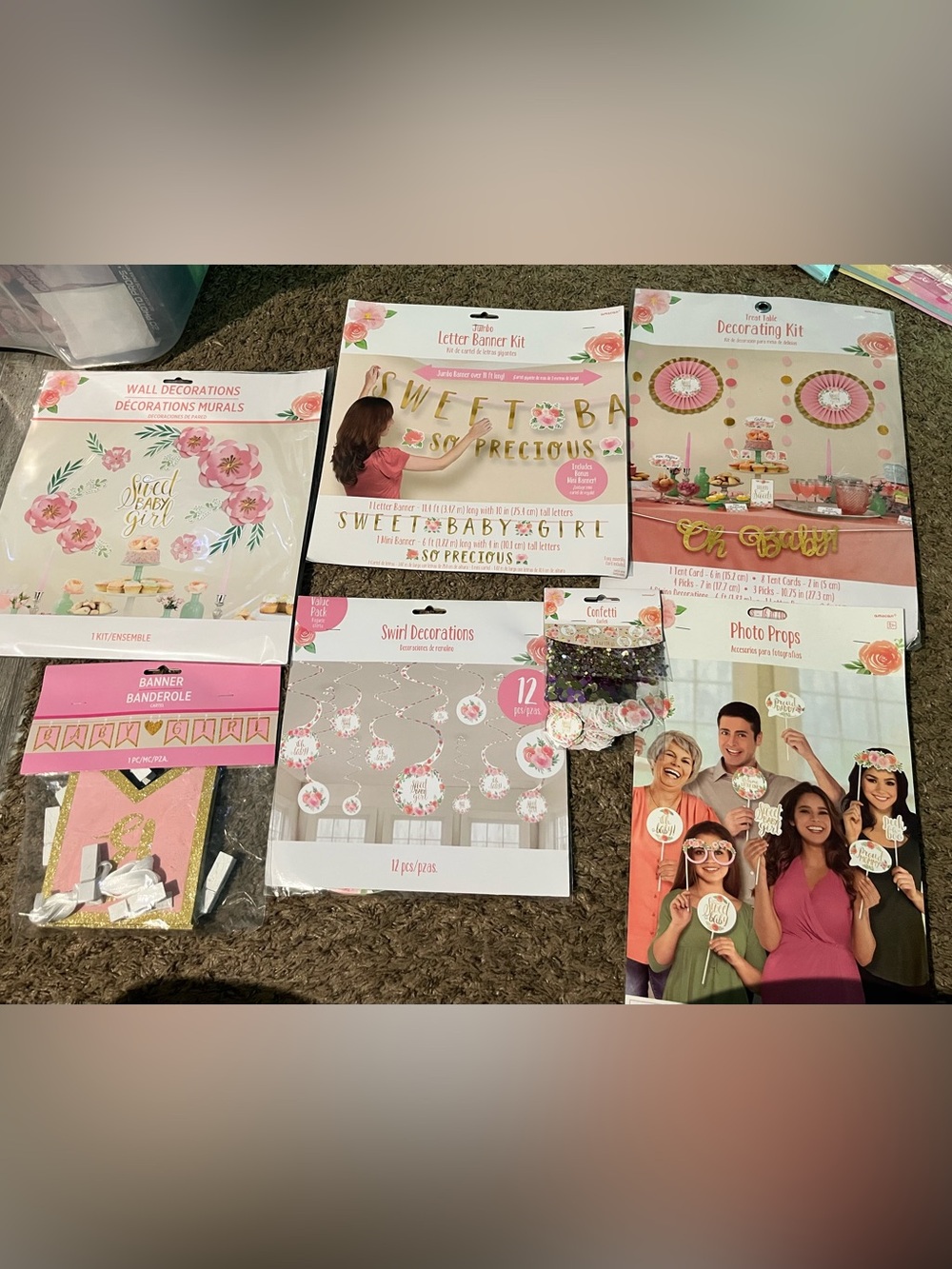 🆕 Sweet Baby Girl Shower Party Decoration Kit